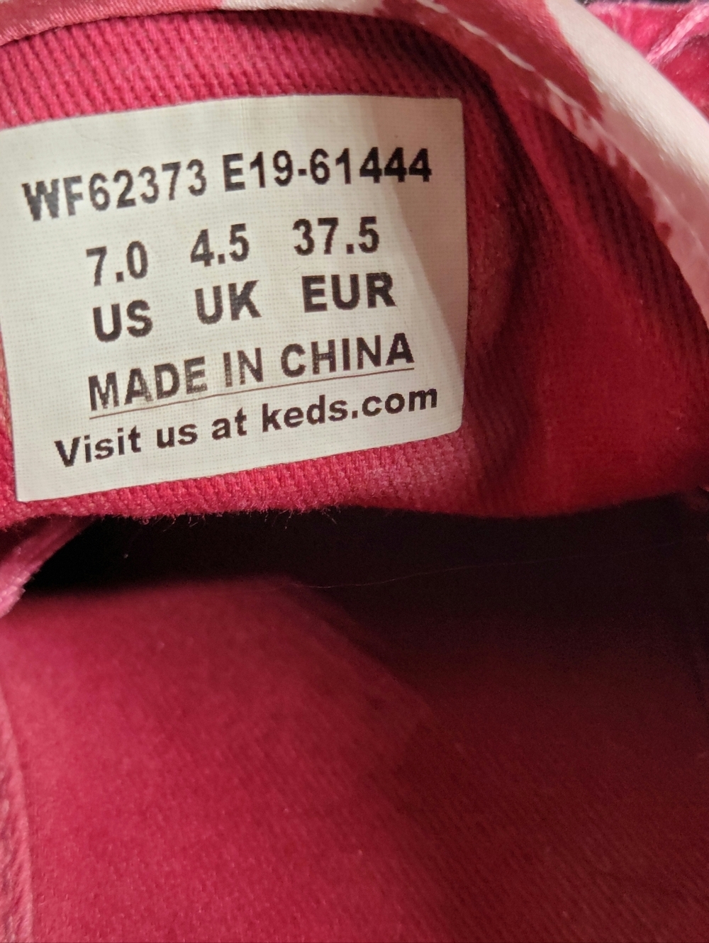Keds Kate Spade Sneakers Women Size 7 Pink Burgundy Satin Velvet Shoelaces Logo - Picture 11 of 13
